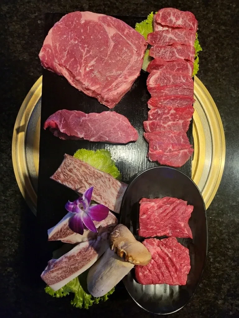 Premium beef cuts platter with wagyu